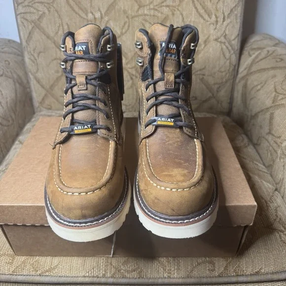 Ariat Rebar Lift 6" H20 Comp Toe Mens Size 7.5 D Distressed Brown Work Boots - Picture 5 of 8